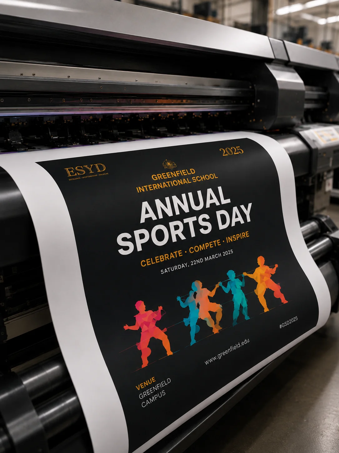 Large-format printer producing a poster